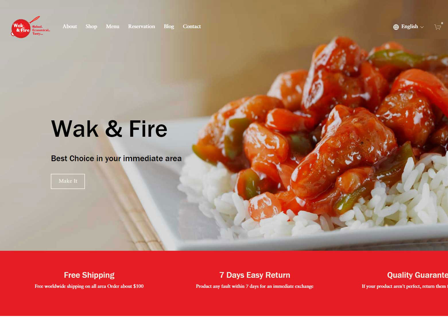 Restaurant website Wix